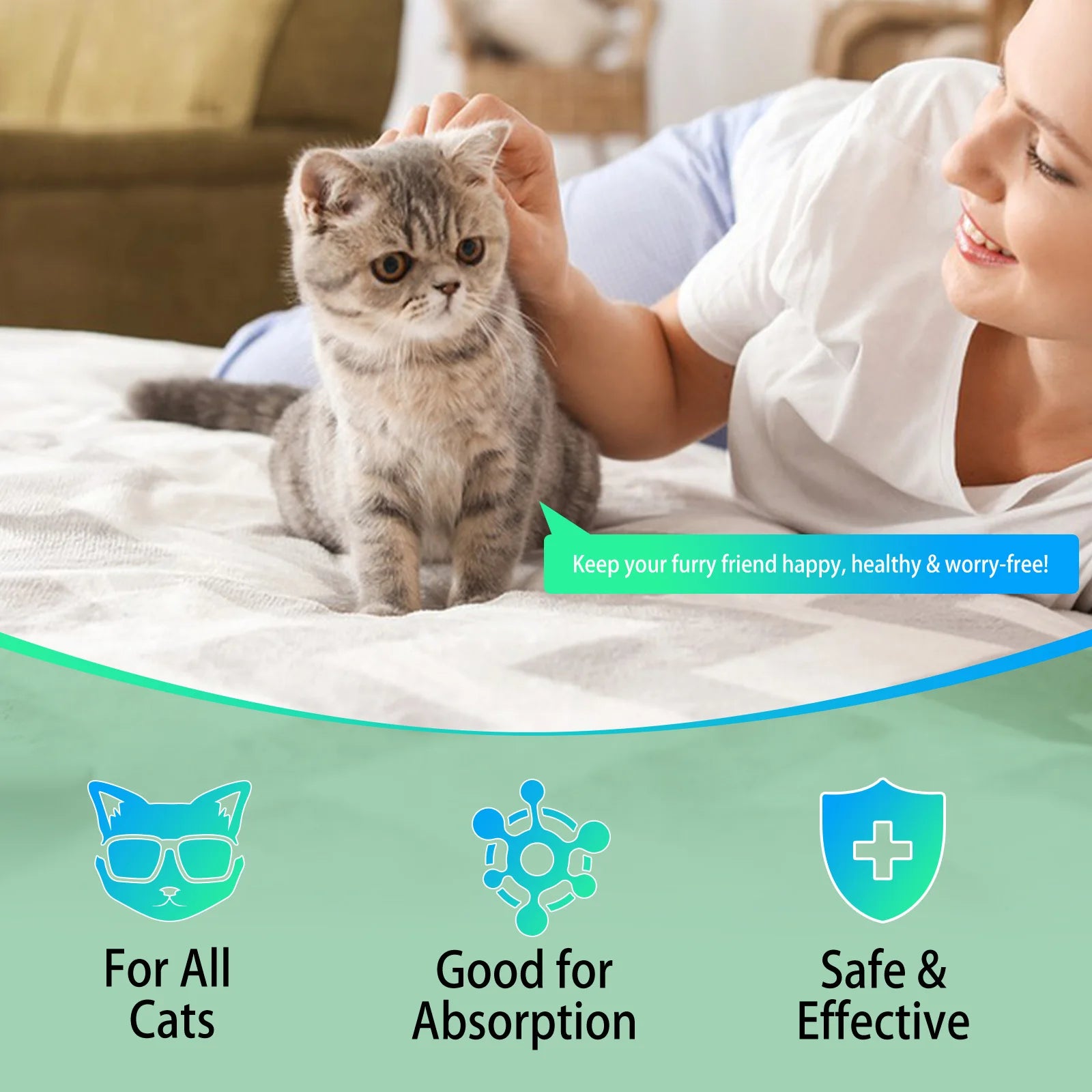 Cats Natural Broad Spectrum Treatment in Liquid Form for Tapeworm Whipworm Roundworm Hookworm Prevention Medication Supplements