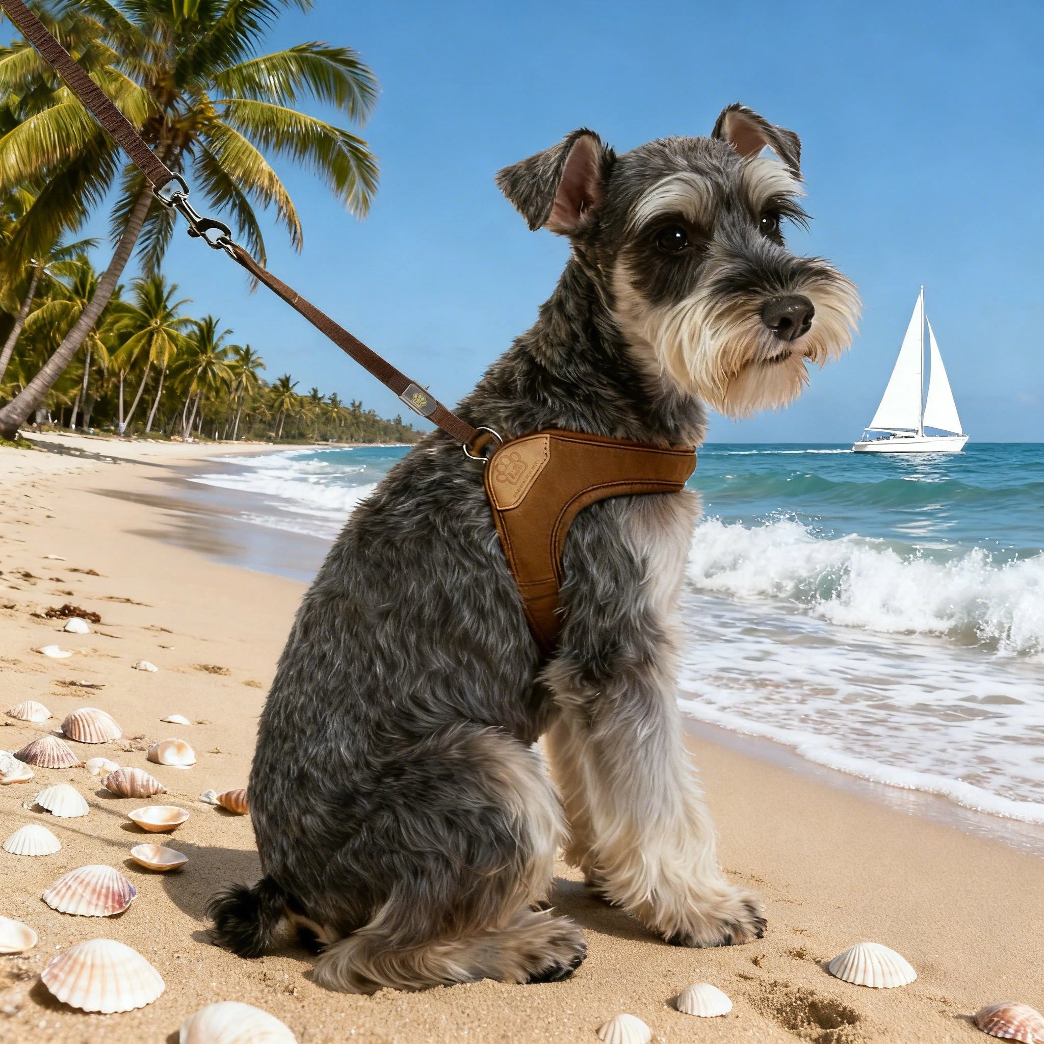 Pet dog walking harness and leash, suitable for puppies, small to medium dogs, ideal choice for training, travel, and daily wear