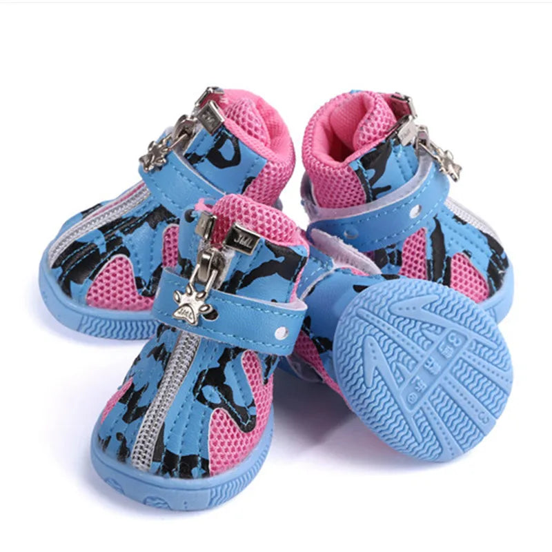 Breathable Mesh Dog Shoes Summer Small Dog Shoes Anti-Slip Pet Dog Sport Boots for Teddy Chihuahua
