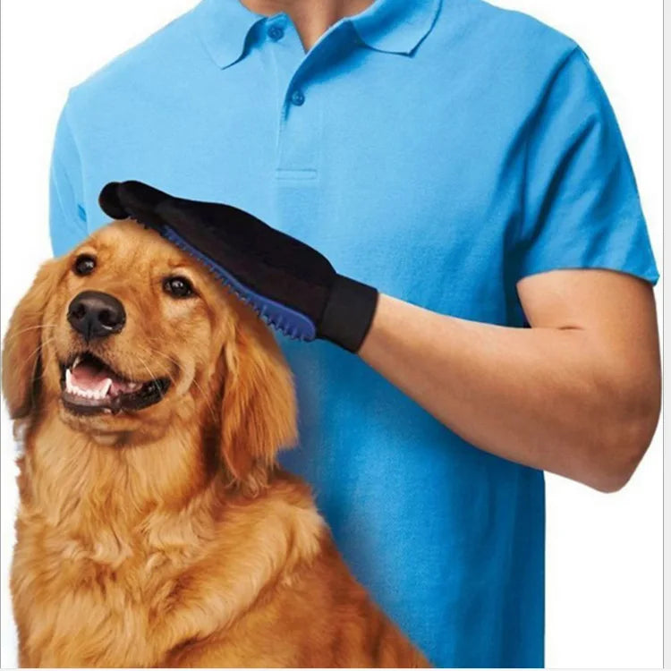 Cat and Dog Grooming Gloves, Gentle Silicone Deshedding Brush, Cleaning Accessories