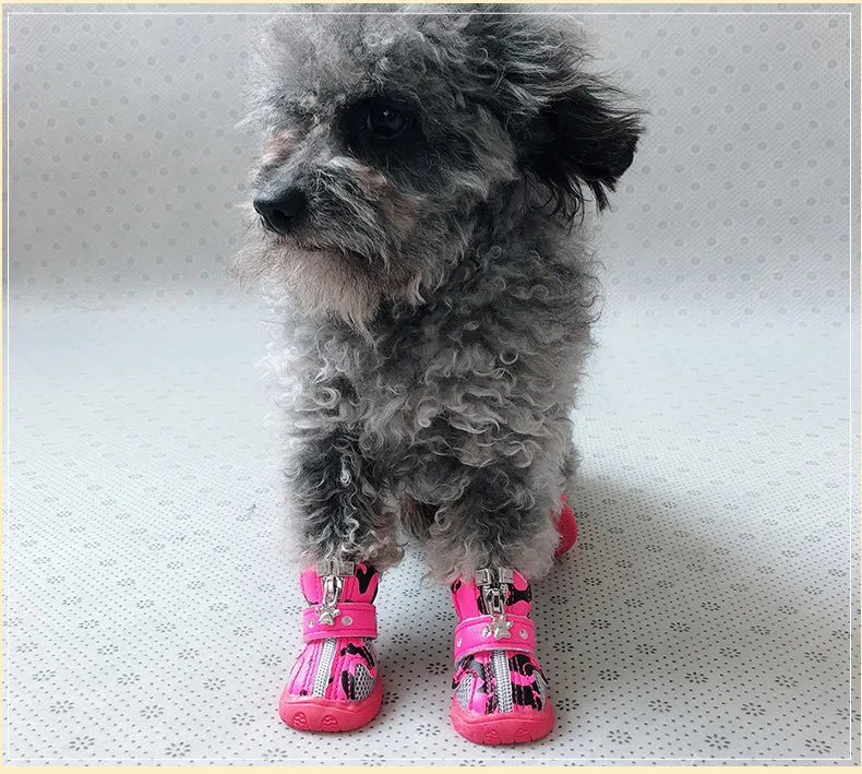 Breathable Mesh Dog Shoes Summer Small Dog Shoes Anti-Slip Pet Dog Sport Boots for Teddy Chihuahua