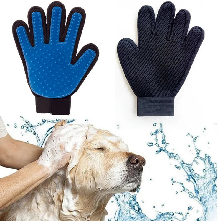 Cat and Dog Grooming Gloves, Gentle Silicone Deshedding Brush, Cleaning Accessories