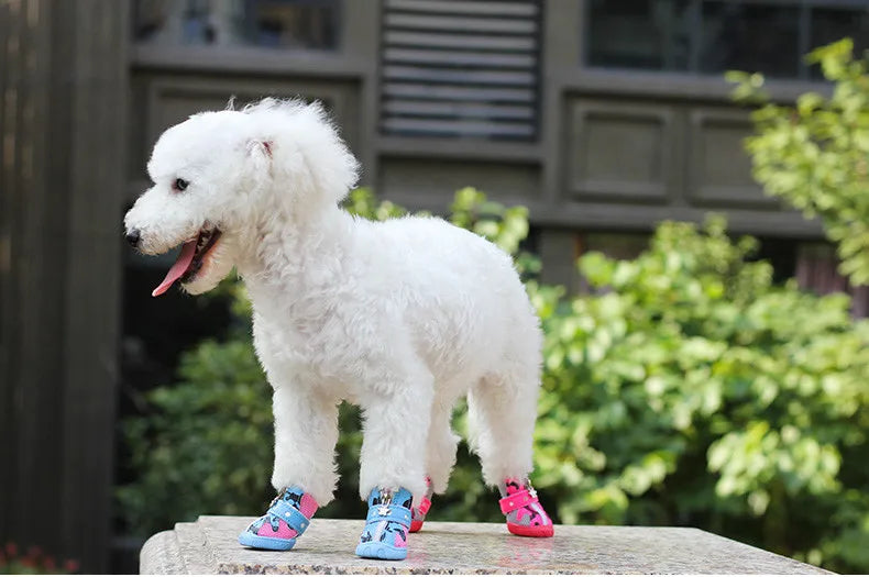 Breathable Mesh Dog Shoes Summer Small Dog Shoes Anti-Slip Pet Dog Sport Boots for Teddy Chihuahua