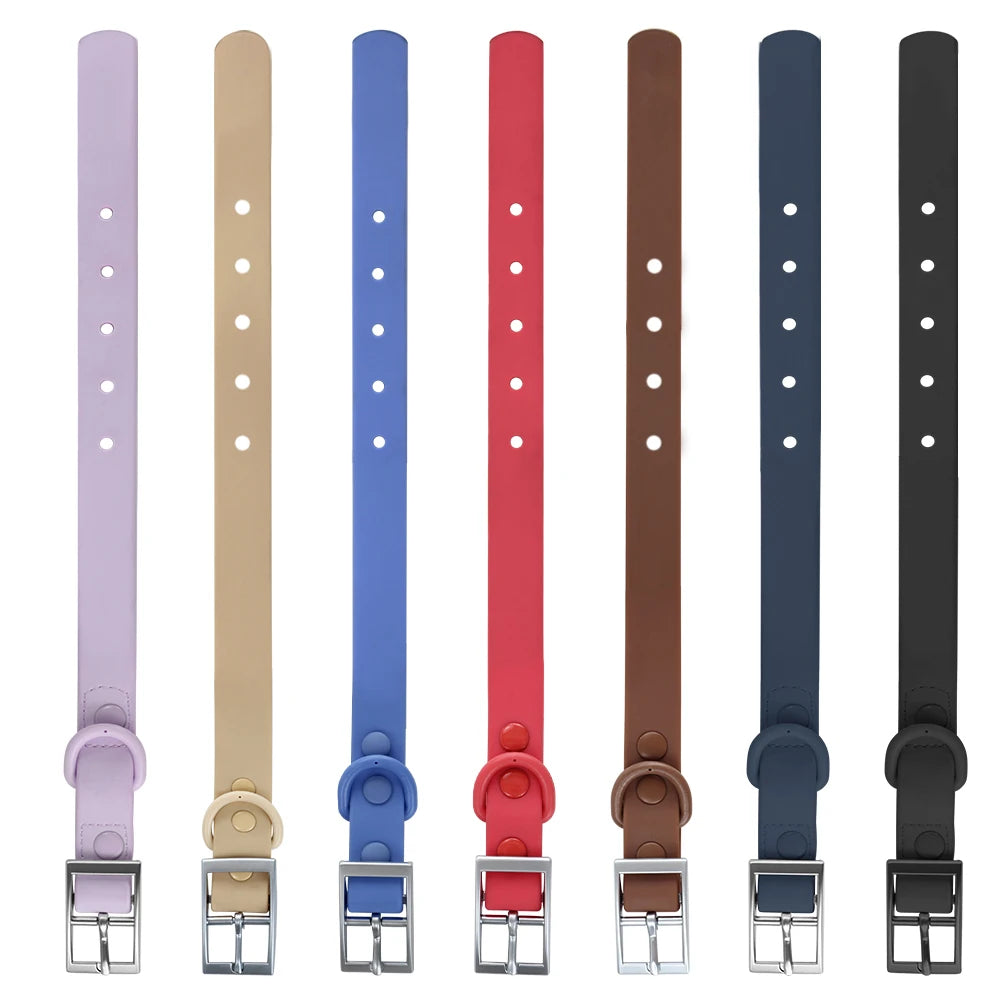 Universal Waterproof Dog Collars With Zinc Alloy Buckle PVC Rubber for Medium Small Dog Collar for Cats