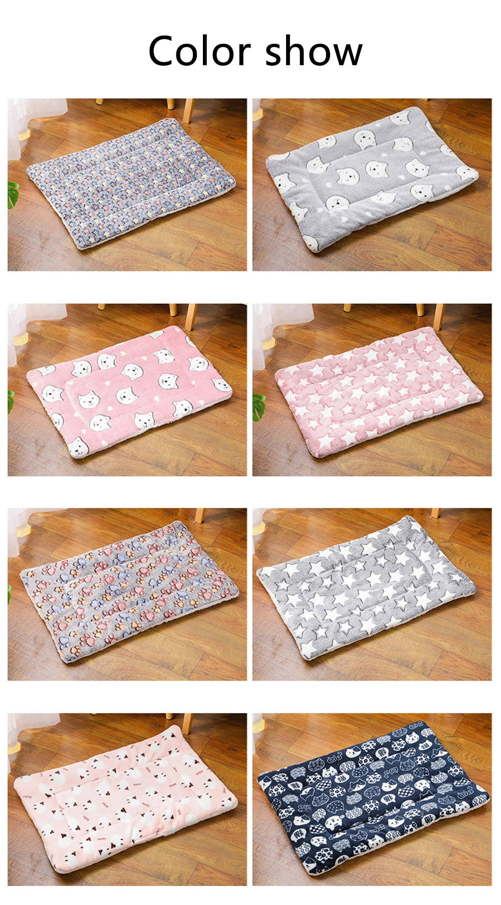 Thicken Cat Mat Breathable Flannel Cat Sleeping Mat Soft Dog Cushion for Small Dog Winter Warm Cat Blanket