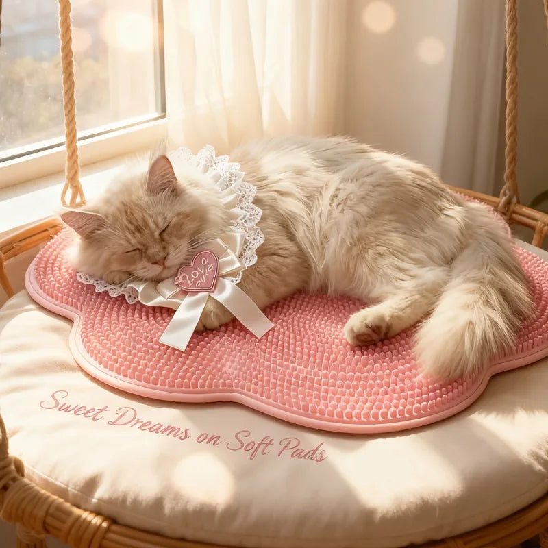 2-in-1 Cat Grooming Cushion Brush Bed Mat  Pet Sleeping Mat Kitten Puppy Nest Pet Cushion Cat Accessories
