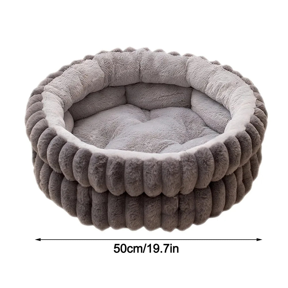 Comfortable Warm Soft Cat Bed Deep Sleep Pet Supplies Dog Bed Round Cozy Pet House Kennel Winter