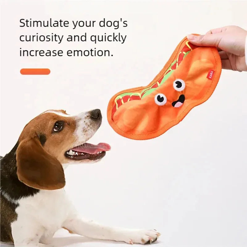 Dog toys that are resistant to biting, grinding teeth, and can relieve boredom with sound simulation, such as hamburgers and fre