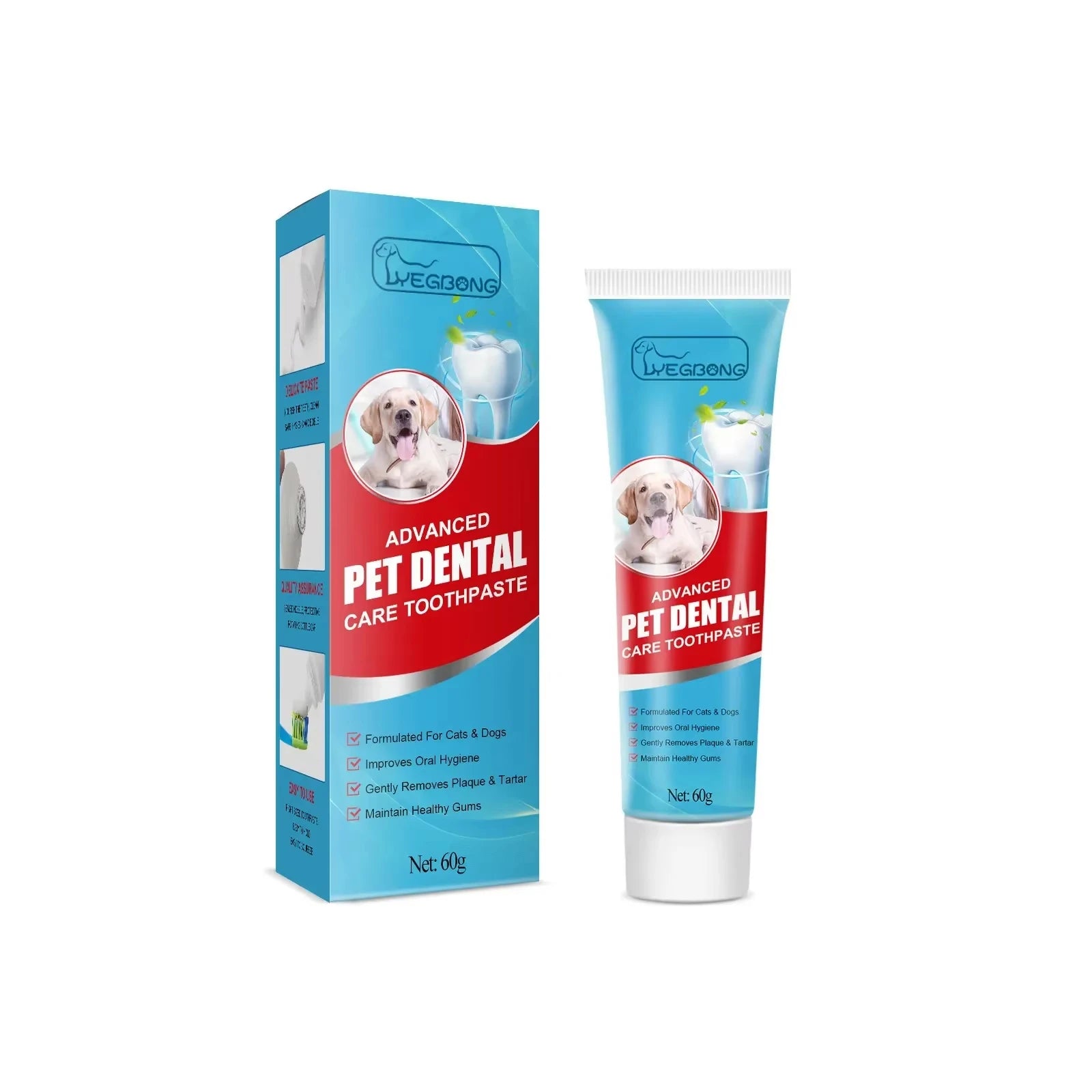 Pet Toothpaste for Dogs Fresh Breath Oral Cleaning Bad Breath Dental Plaque Edible Toothpaste Improve Your Pet's Gum Health