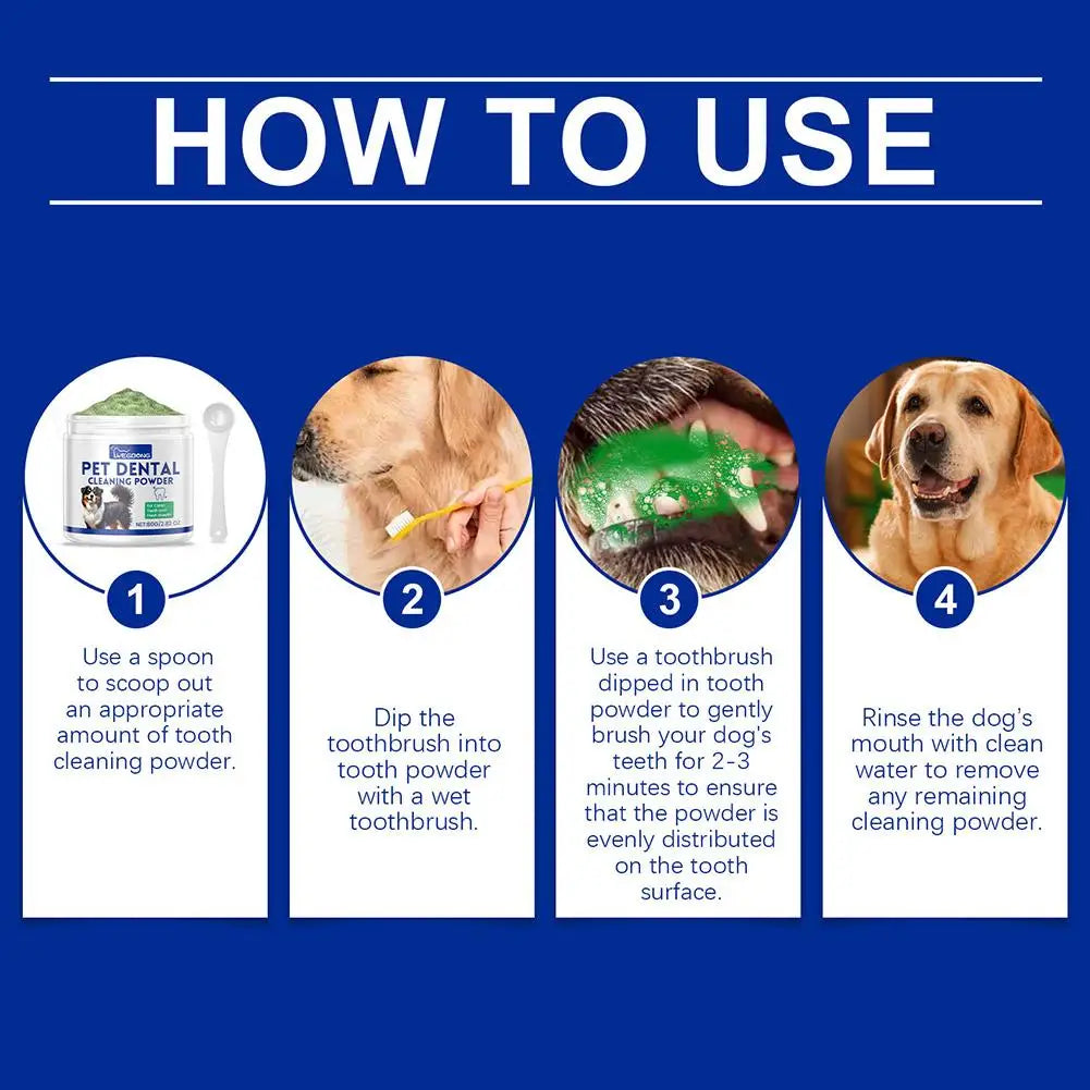 80g Dog Teeth Cleaning Powder Natural Ingredients Safe Non-irritating Maintain The Oral Health Of Dogs Dog Teeth Cleaning Powder