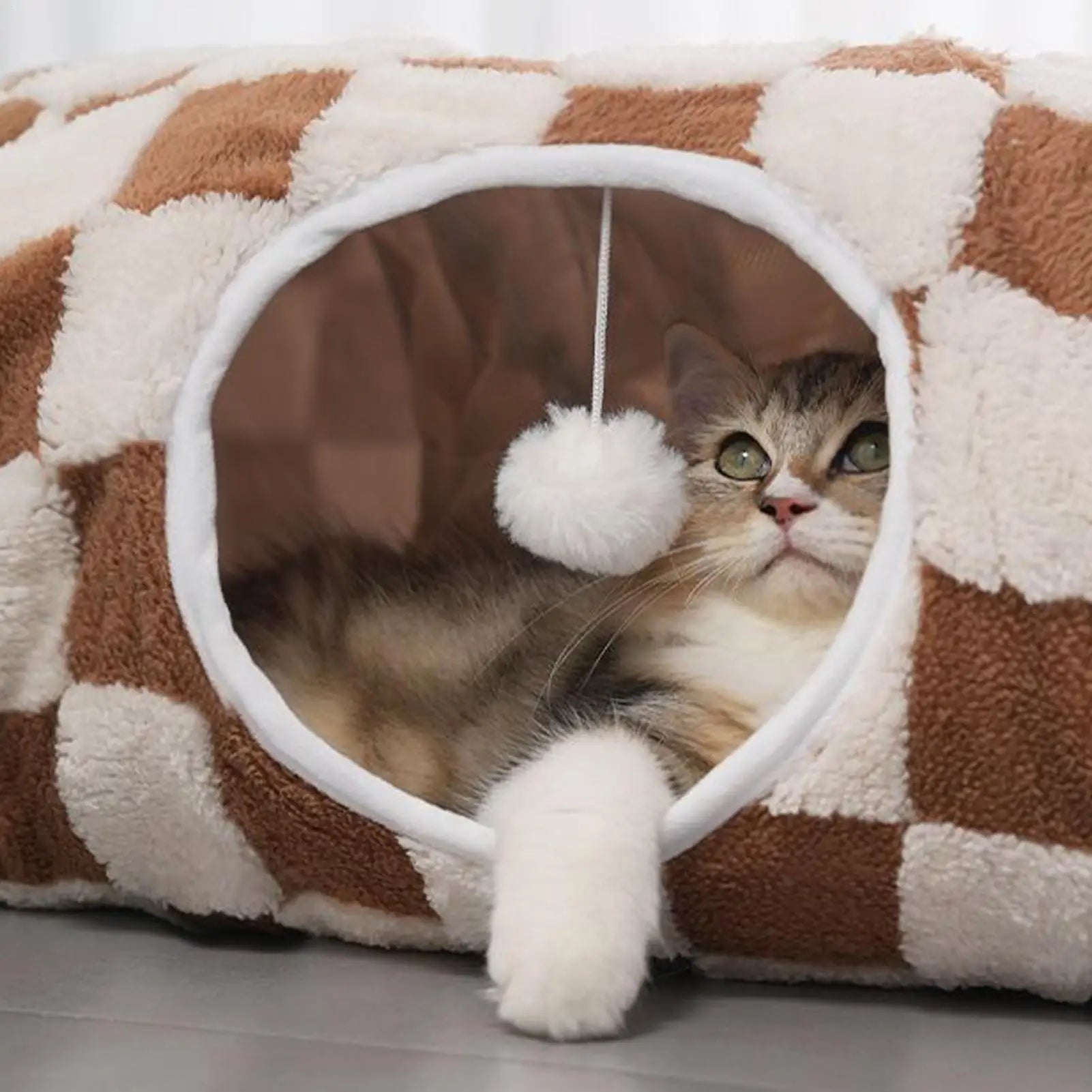 Cat Cave Donut Interactive Toys Washable With Ball Cat Tunnel Donut Kitten Bed For Kitten Puppy Small Dog Bunny Pet Enrichment