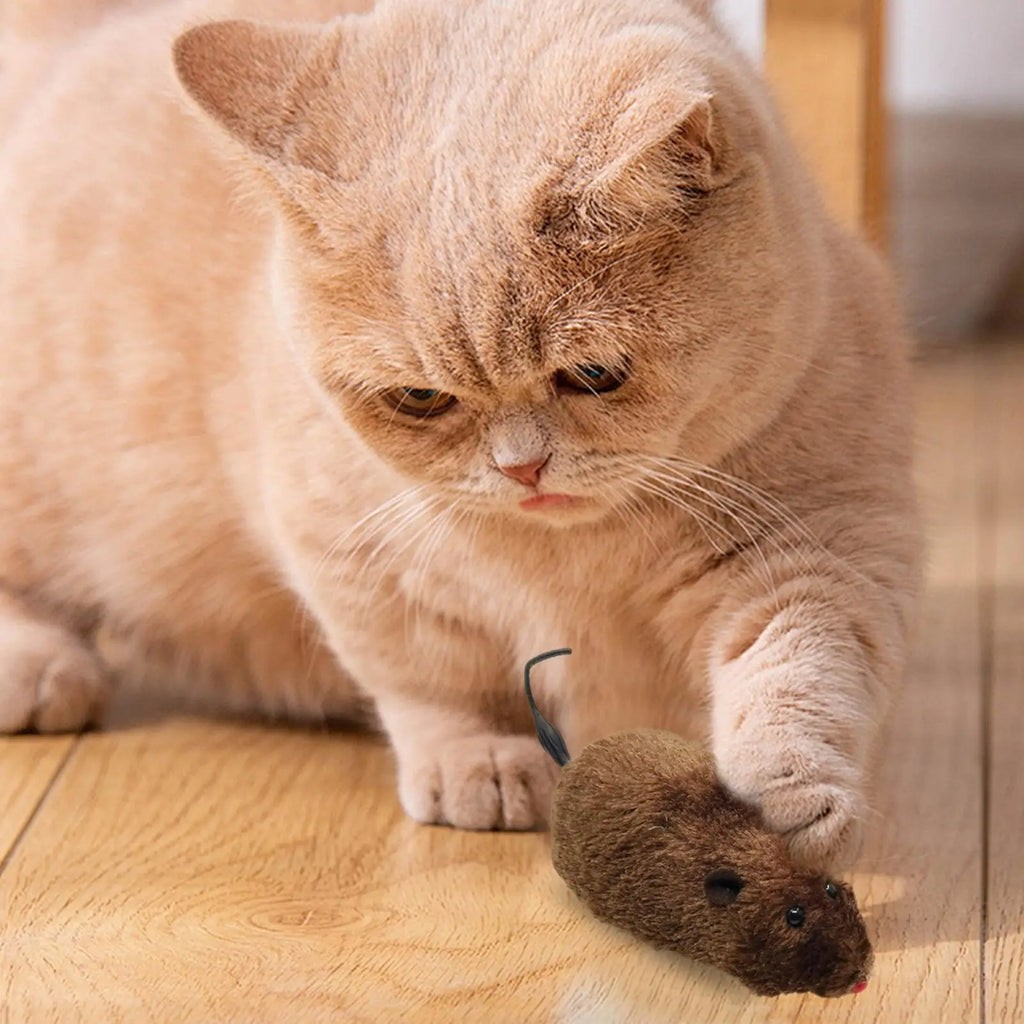 Cat Mice Toys Wind Up Mouse Cat Moving Plush Interactive clockwork Toys Chasing Quick Move Toys Interesting Supplies For Kitten
