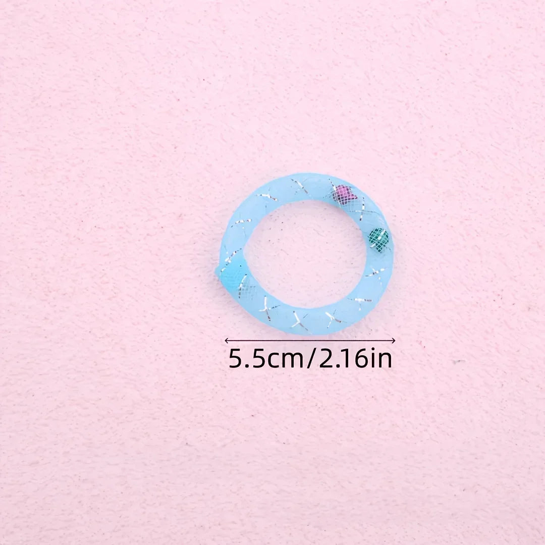 5pc colors Cat Toys-Soft Mesh Tube Self-Play Donuts for Cats,Bell-Sounding Self-Entertainment Boredom-Relief Chew and Tease Toys