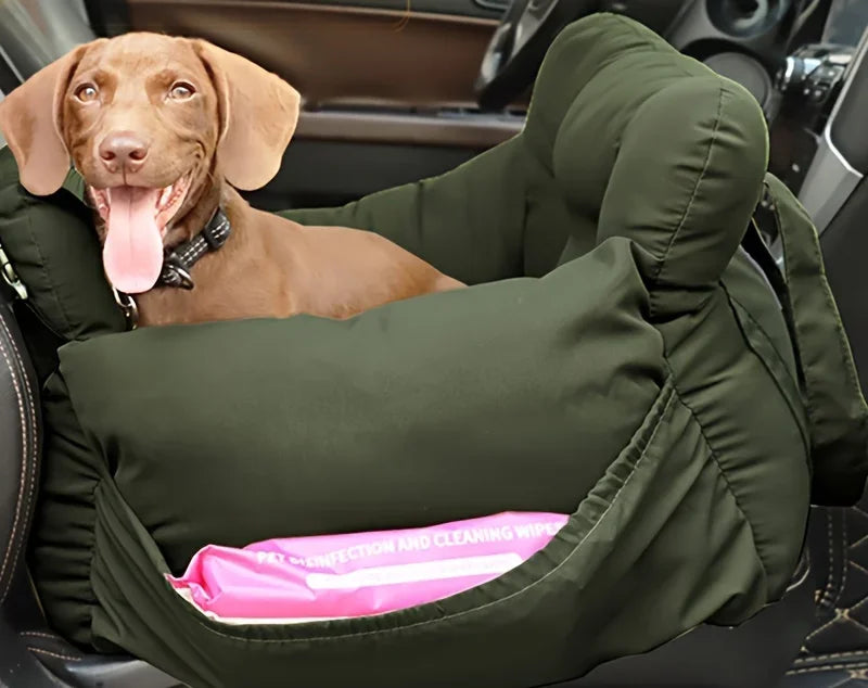 Safety Dog Car Bed for Small Dogs Non-Slip Washable Pet Travel Carrier with Secure Straps for Car Rides