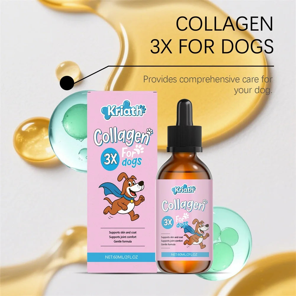 Dog Collagen Drops For Skin Coat Health Gentle Formulas, Easy Digestion Supports Joint & Gut Health Daily Well-Ness Routine