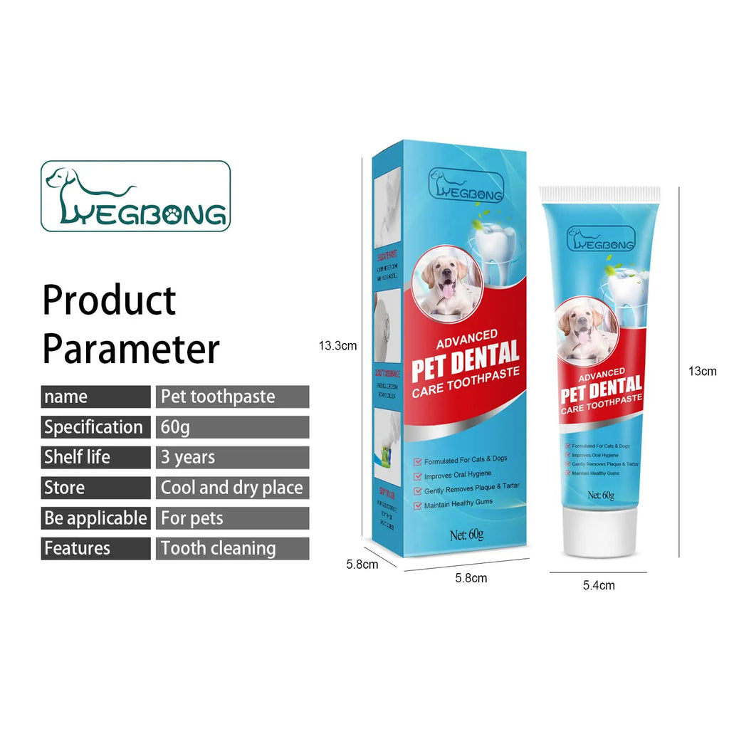 Pet Toothpaste for Dogs Fresh Breath Oral Cleaning Bad Breath Dental Plaque Edible Toothpaste Improve Your Pet's Gum Health
