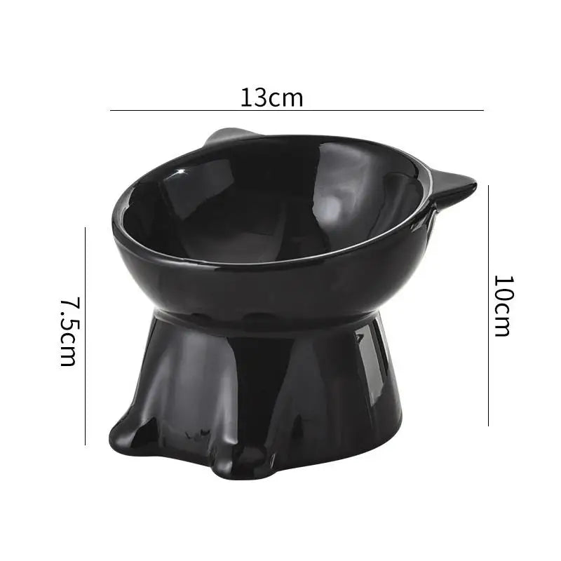 Anti-tipping Cat Food Bowl 15 Degree Tilted Tall-legged Design for Neck Comfort and Clean Floors in Living Spaces