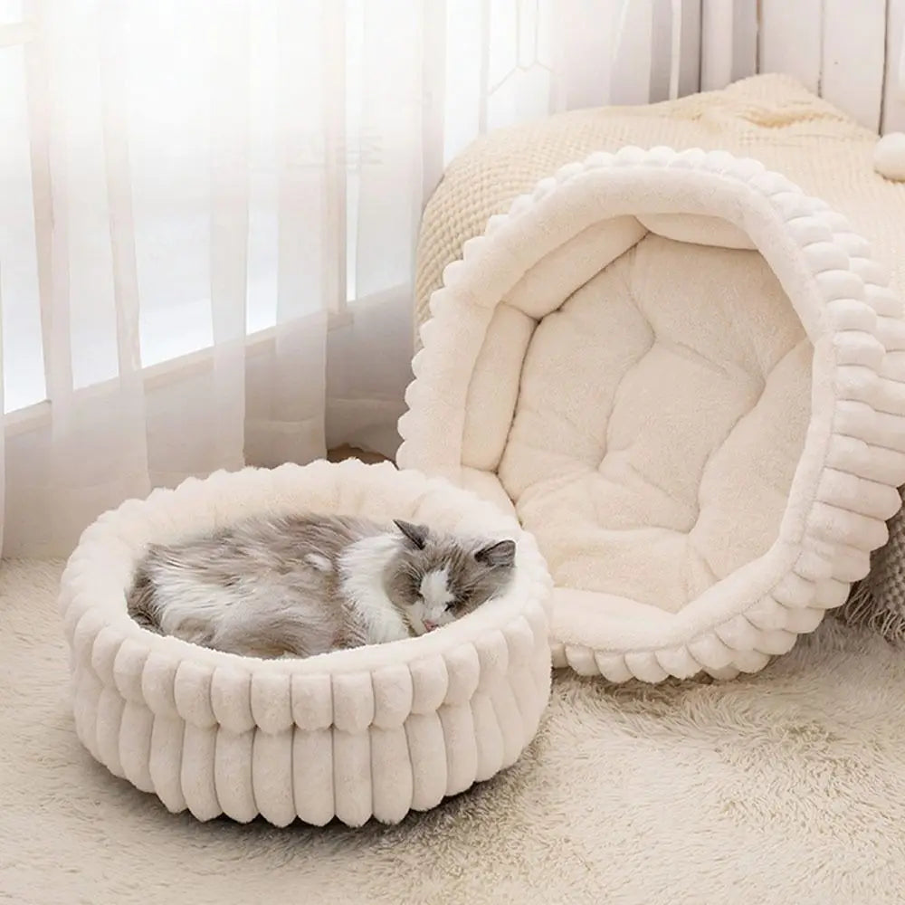 Comfortable Warm Soft Cat Bed Deep Sleep Pet Supplies Dog Bed Round Cozy Pet House Kennel Winter