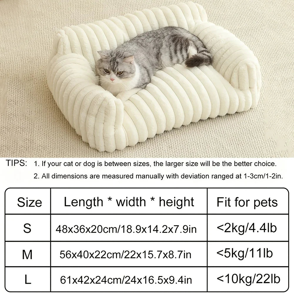 Warm Comfort Cute Cat Sofa Deep Sleep Cat Mat Bed Soft Cushion Pet bed Basket Kitten House for Medium Cats & Small Dogs