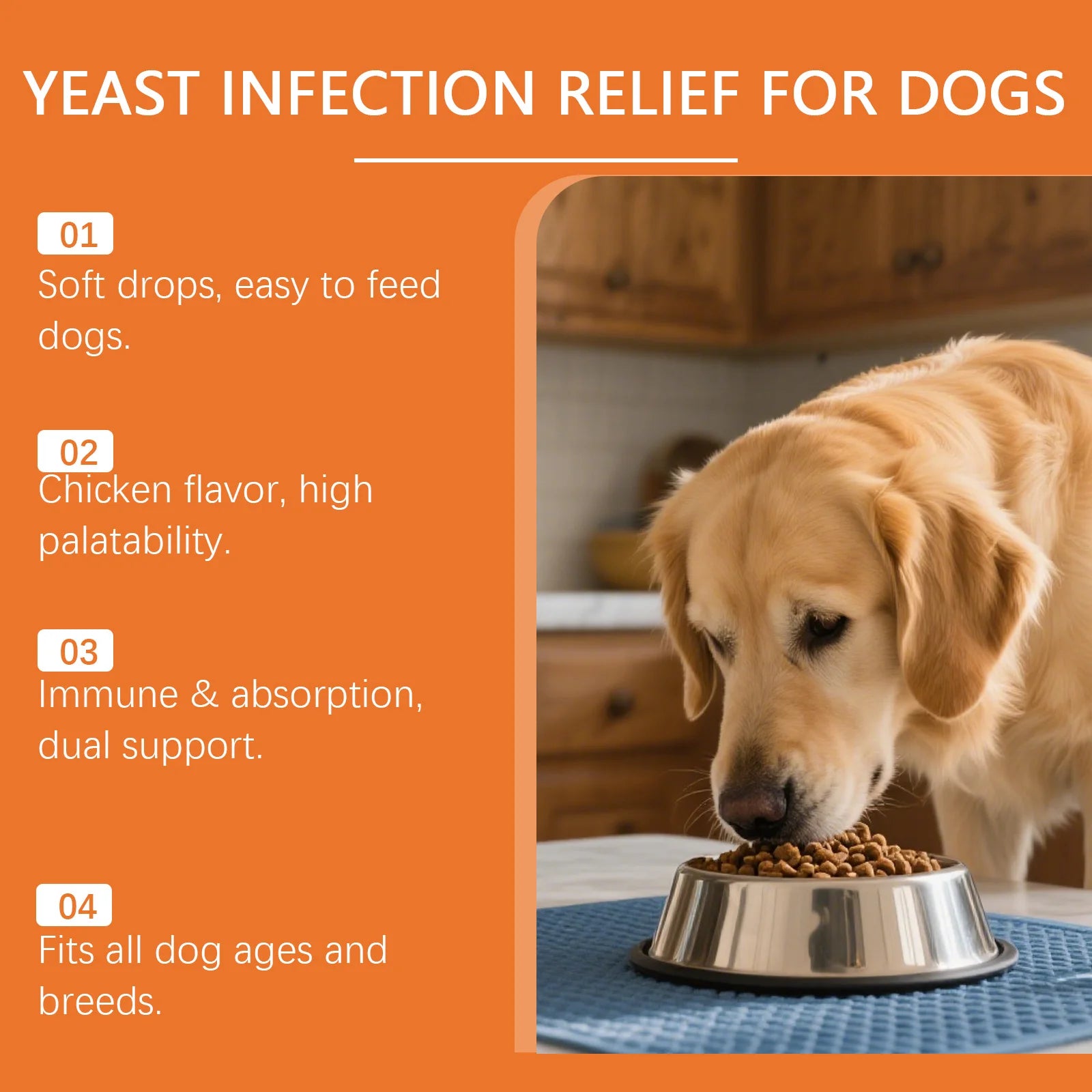 Dog Herbal Drops for Skin & Coat Health – Yeast Infection Relief, Itching & Redness Soother, Immune Support Supplement 60ml