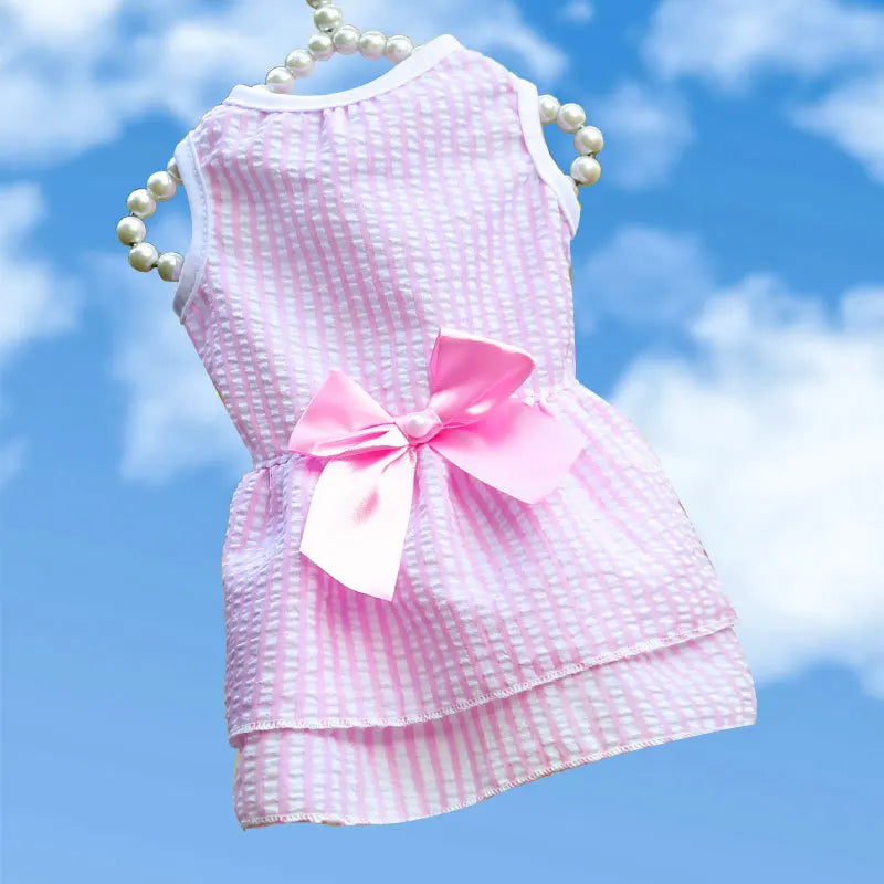 Dog Clothes Small Dogs Summer Puppy Dress Cat Print Skirt Bichon Chihuahua Black White Breathable Dresses Pet Clothing for Dogs
