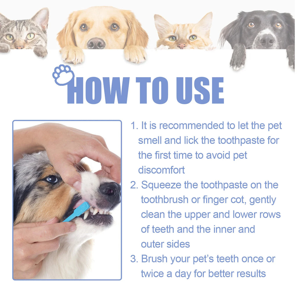 Pet Toothpaste For Cat Dog Fresh Breath Deep Cleaning Removing Stain Oral Plaque Prevent Teeth Calculus Cats Edible Toothpaste