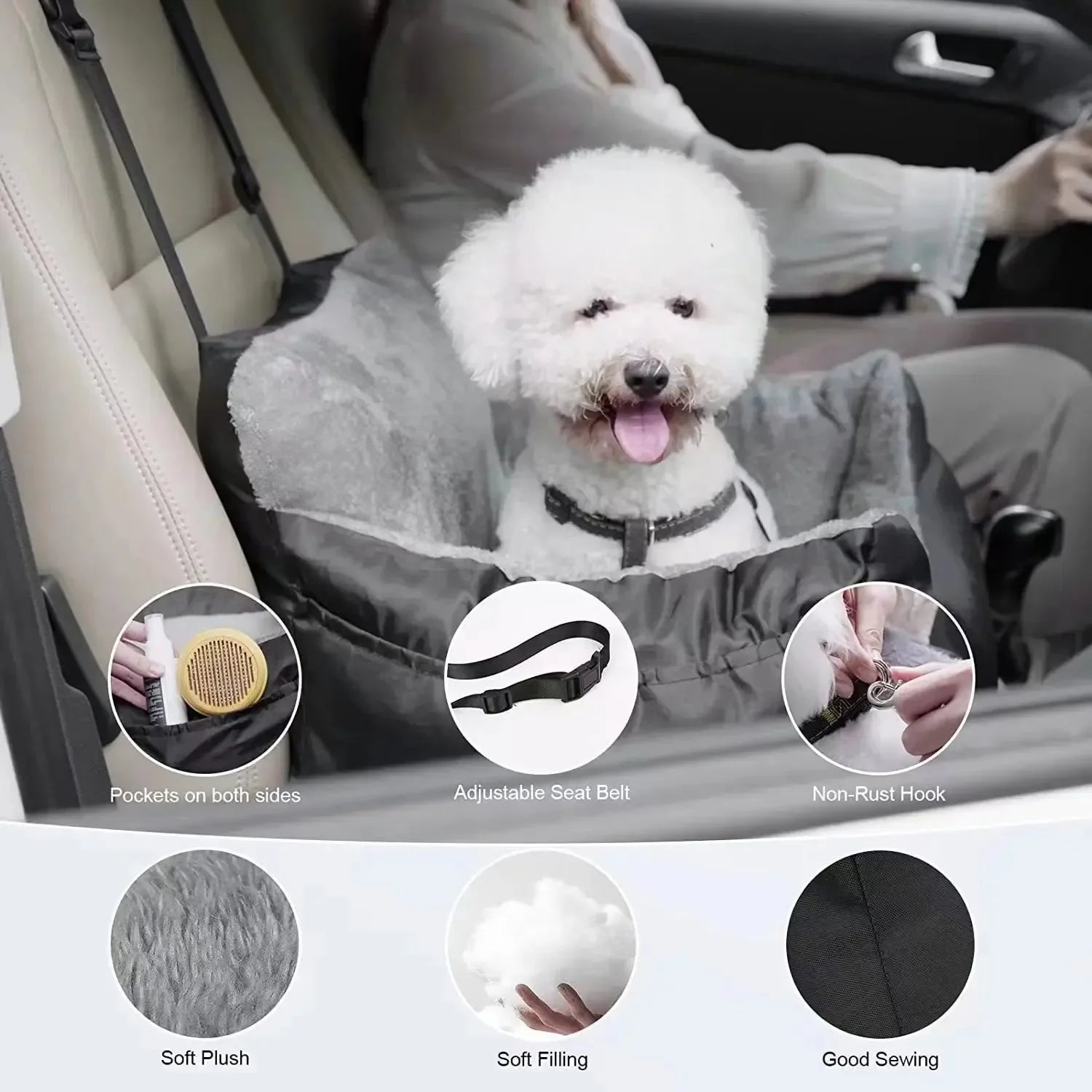 Dog Bed Removable  Machine Washable Pet Car Seat Cover Pet Animal Nest Cushion Dogs Cats Sofa Bedding Travel Mattress for Pets