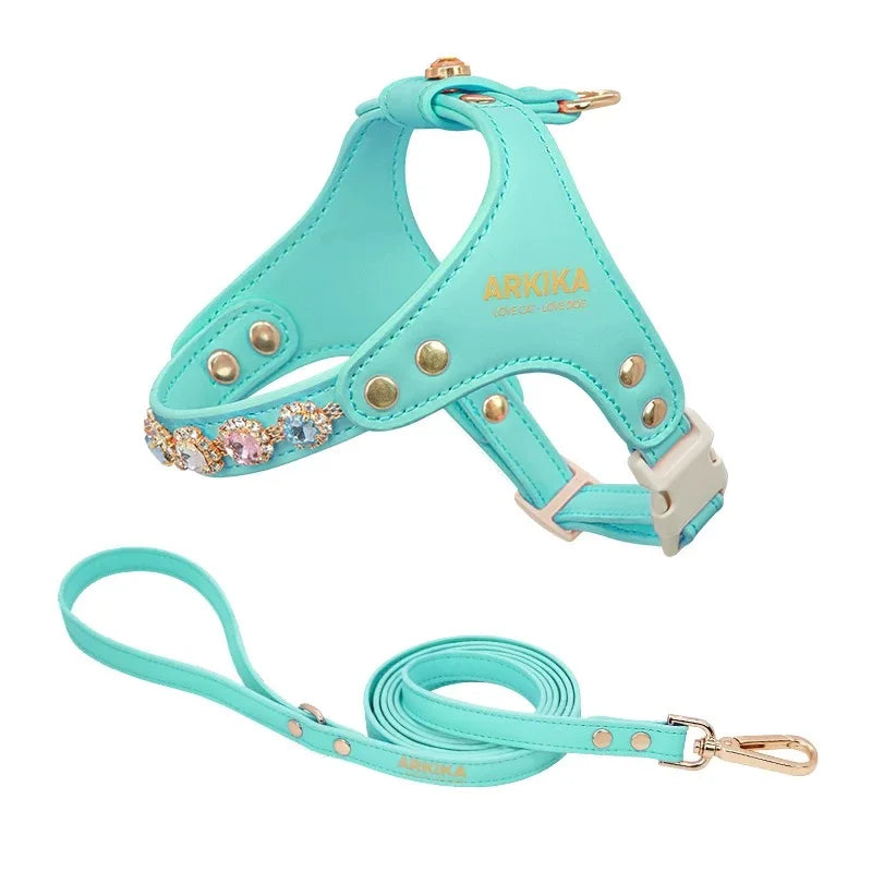 Arkika Dog Leash Small Dogs Chest Back Type Yorkie Teddy Pet out Walking Rope Non-Extensible Durable Pet Supplies