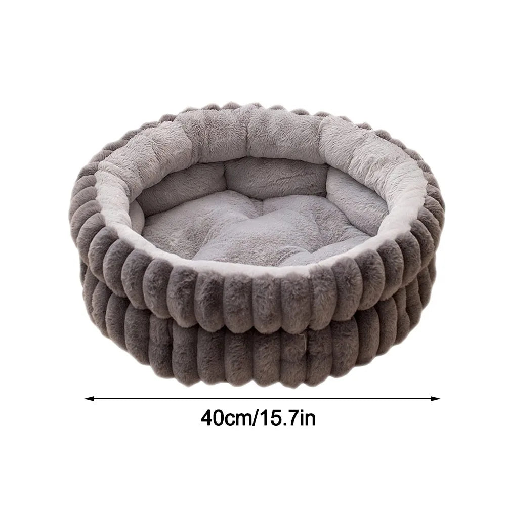 Comfortable Warm Soft Cat Bed Deep Sleep Pet Supplies Dog Bed Round Cozy Pet House Kennel Winter