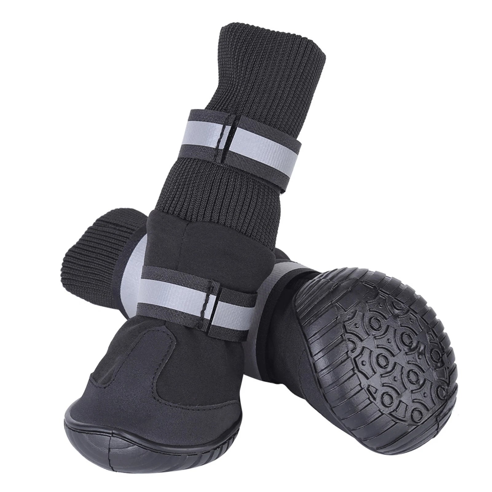 D2 4Pcs Set Pet Dog Shoes Anti Slip Protective Boots Dog Socks for Large Dogs Cat Waterproof Winter Dog Pet Puppy Shoes For Dogs