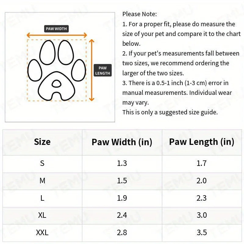 Pet Shoes Cute Pet Dog Shoes Rainproof Puppy Boots Anti-Slip Dog Shoes