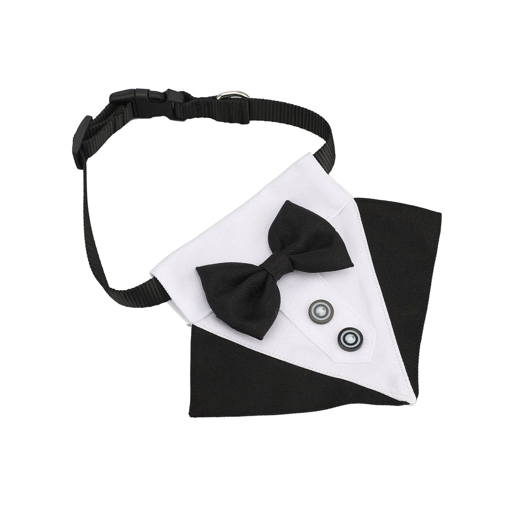 Dog Tuxedo with D Ring Nylon Washable Skin Friendly Dog Wedding Collar For New Year Party Birthday