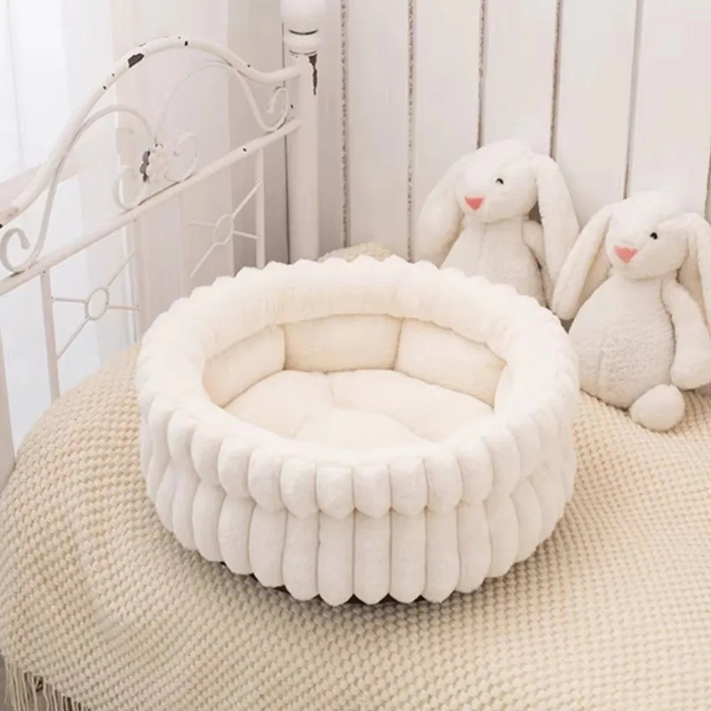 Comfortable Warm Soft Cat Bed Deep Sleep Pet Supplies Dog Bed Round Cozy Pet House Kennel Winter