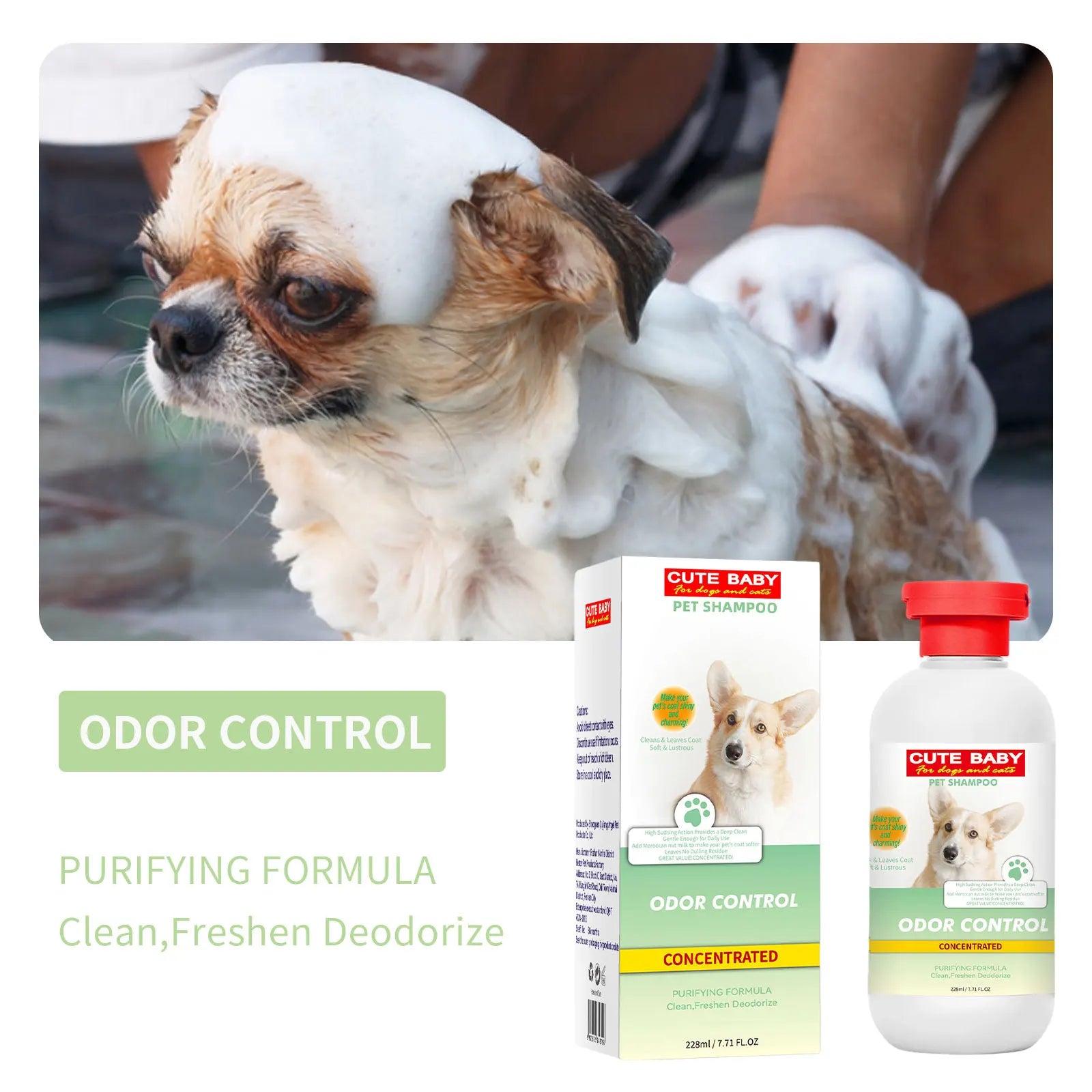 228ml PET Cleaning High Quality Safe Pet Dog Shampoo Body Wash Tender Skin Odor Removing Cleansing Petcleaning for Dogs Cats