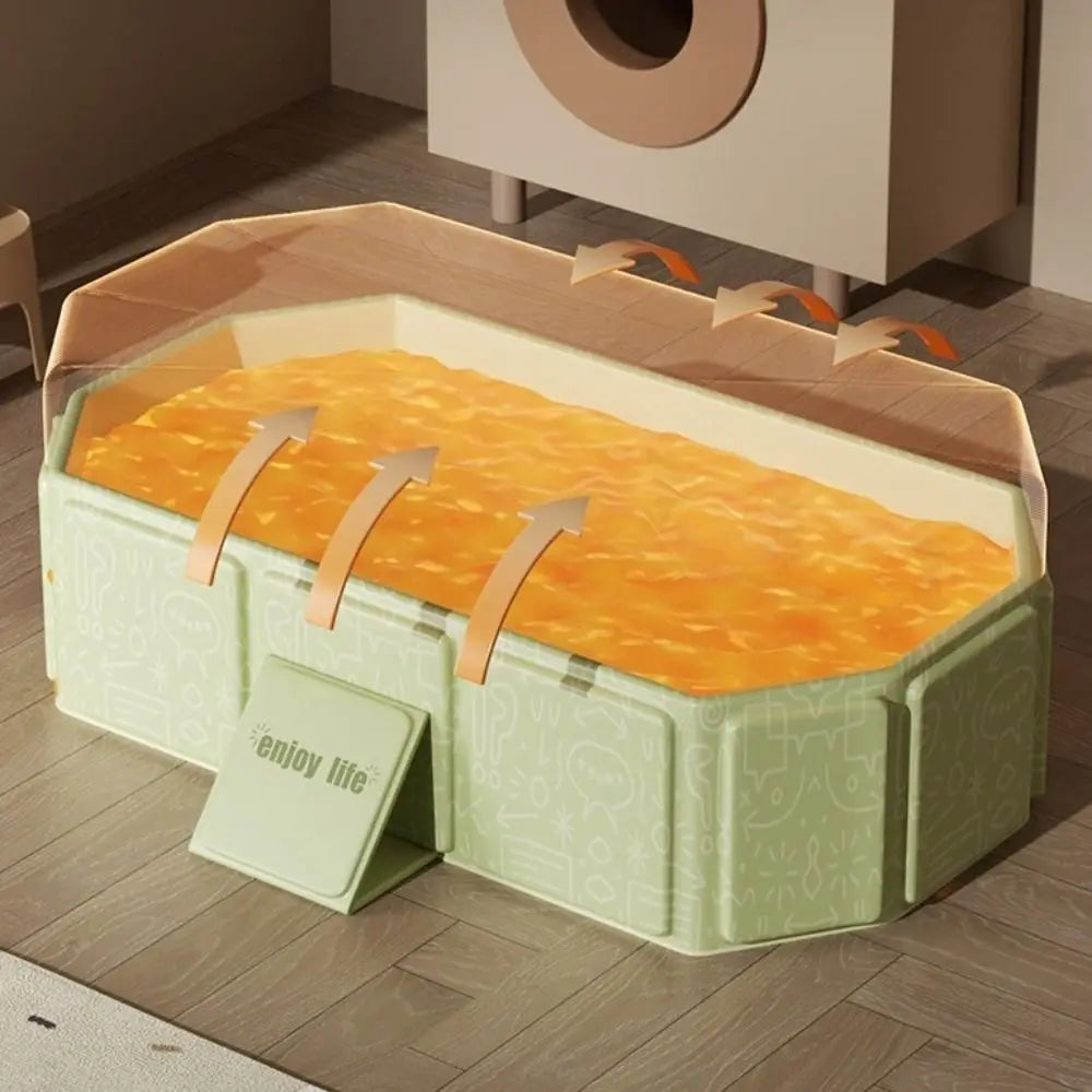 Large Capacity Portable Folding Bathtub Multifunctional Space Saving Dog Bathing Tub PVC with Drainage Holes Pet Wading Pool