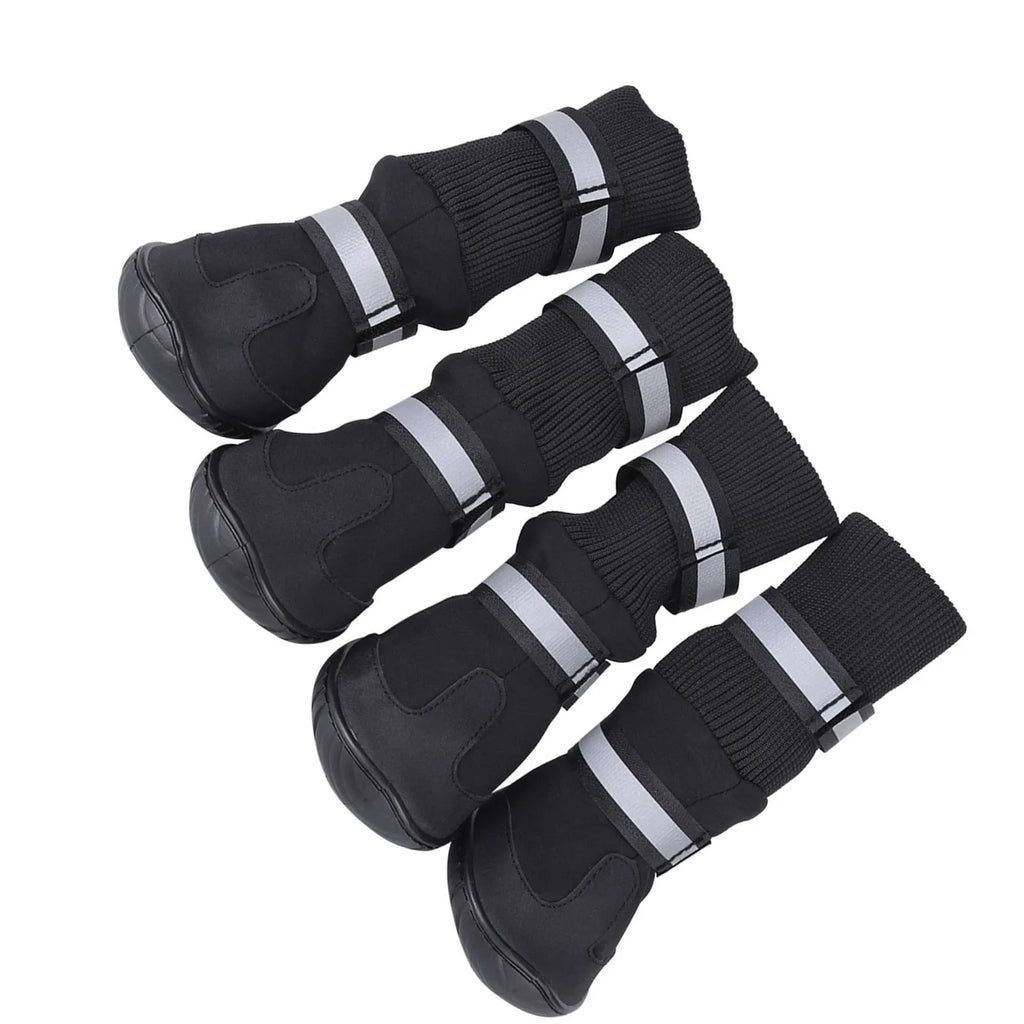 D2 4Pcs Set Pet Dog Shoes Anti Slip Protective Boots Dog Socks for Large Dogs Cat Waterproof Winter Dog Pet Puppy Shoes For Dogs