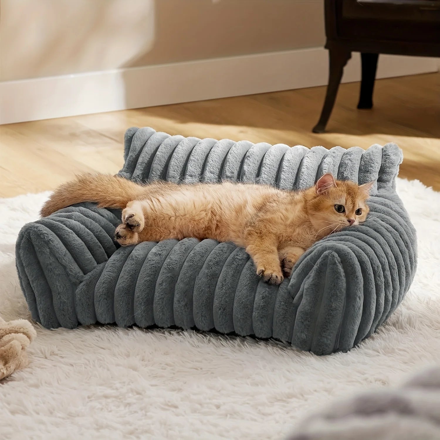 Warm Comfort Cat Sofa  Deep Sleep Cat Bed Pet Basket Kitten House Small Dogs Sofa Cute Soft Cushion For  Medium Cats Bed