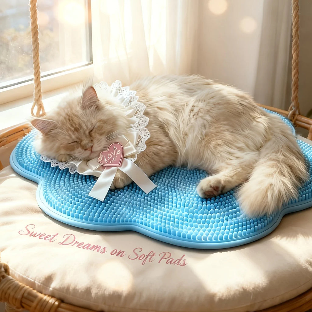 2-in-1 Cat Grooming Cushion Brush Bed Mat  Pet Sleeping Mat Kitten Puppy Nest Pet Cushion Cat Accessories