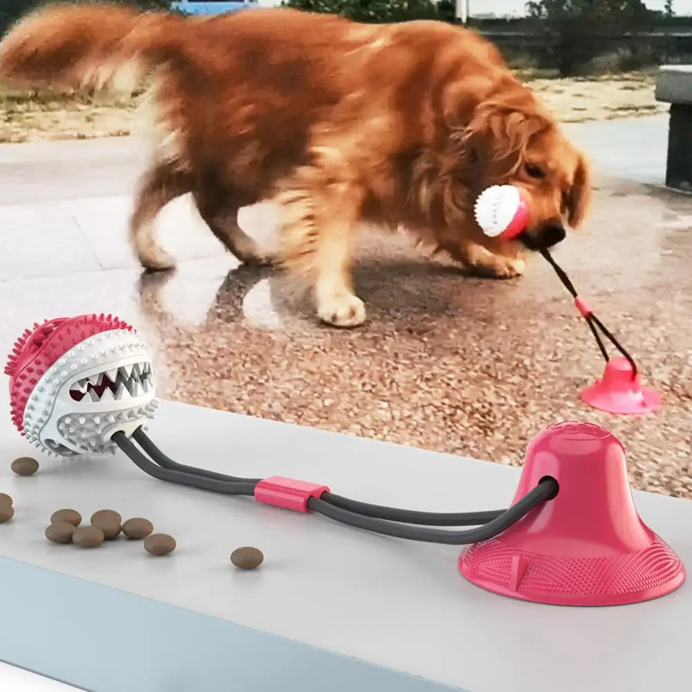 Dog Chew Toys for Aggressive Chewers Interactive Dog Suction Cup Toy Teething Rope Toy Dog Puzzle Treat Food Dispensing Ball Toy