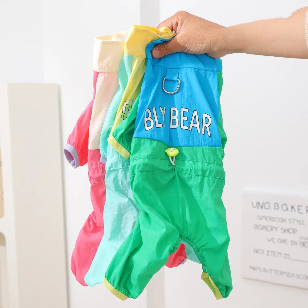 Dog Clothes Jacket  Series Windproof Raincoat Waterproof Dog Outdoor Jumpsuit  lightweight Puppy Costumes