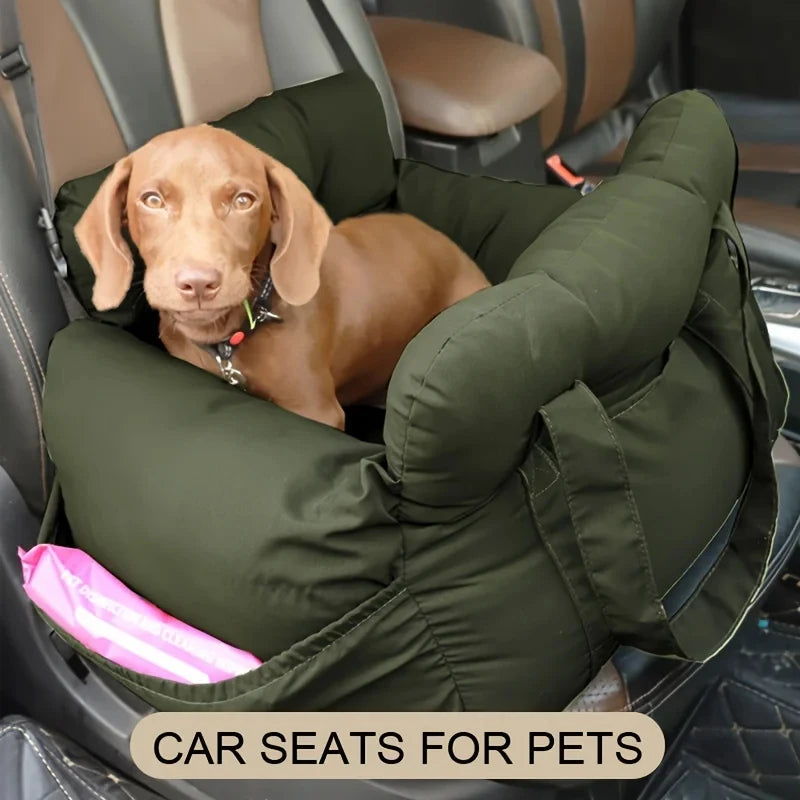 Safety Dog Car Bed for Small Dogs Non-Slip Washable Pet Travel Carrier with Secure Straps for Car Rides