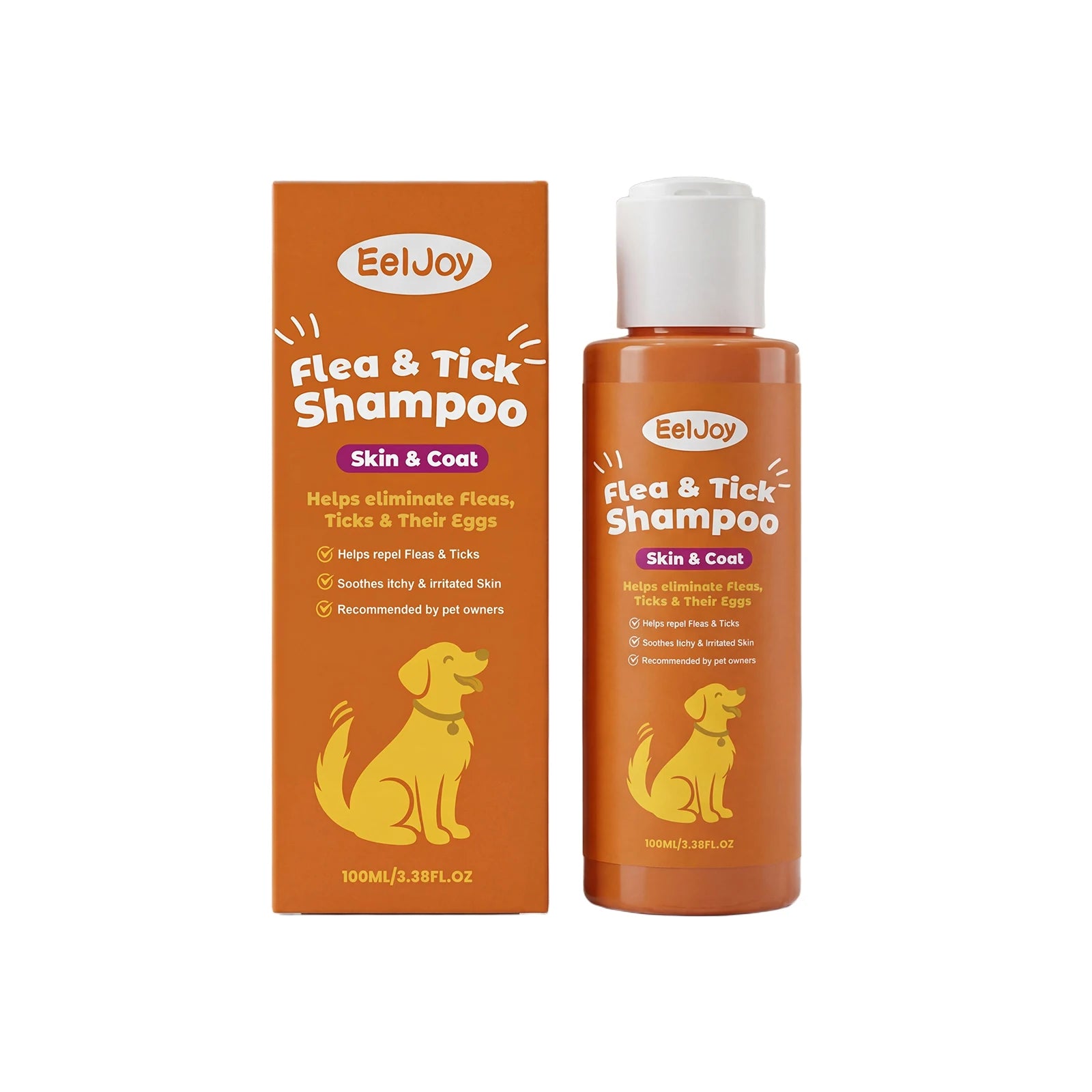 Flea Tick Shampoo for Dogs Cats Moisturizing Eliminate Fleas Ticks Relieve Itching Sooth Skin Long Lasting Pet Grooming Shampoo