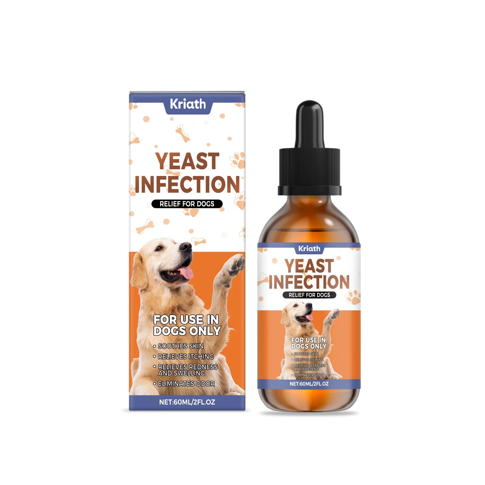 Dog Herbal Drops for Skin & Coat Health – Yeast Infection Relief, Itching & Redness Soother, Immune Support Supplement 60ml