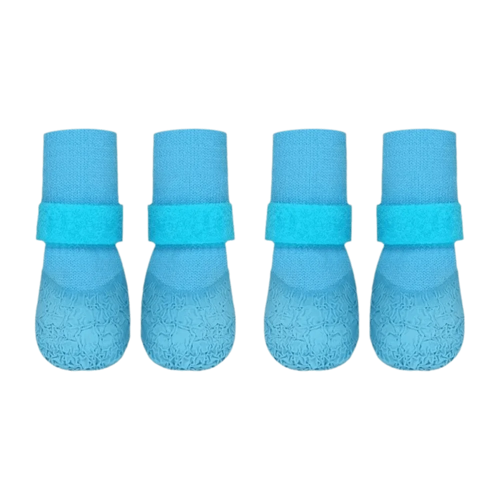 4pcs/set Fashion Adjustable Non-Slip Dog Shoes Wear-Resistant Comfortable Waterproof Dog Boots Breathable Pet Shoes Socks Winter