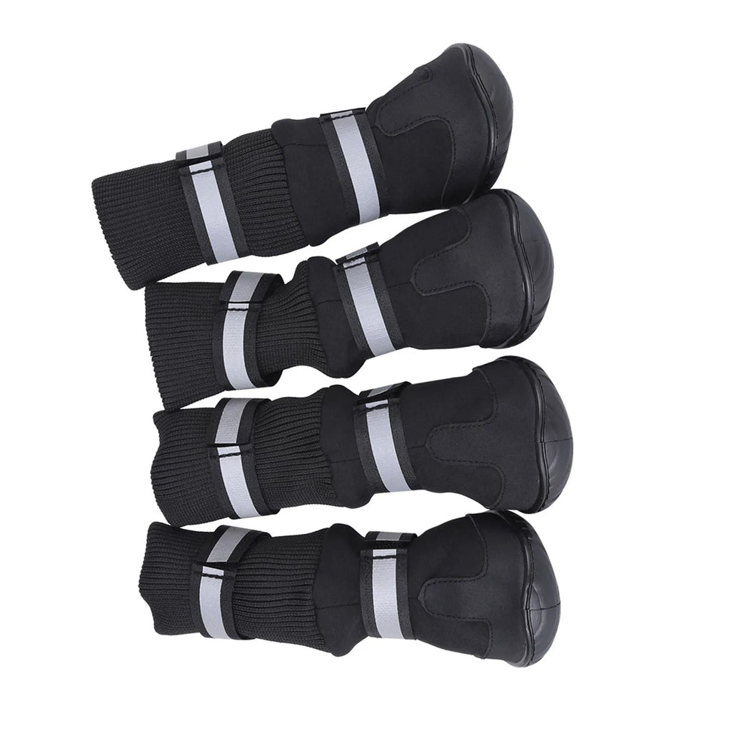 D2 4Pcs Set Pet Dog Shoes Anti Slip Protective Boots Dog Socks for Large Dogs Cat Waterproof Winter Dog Pet Puppy Shoes For Dogs