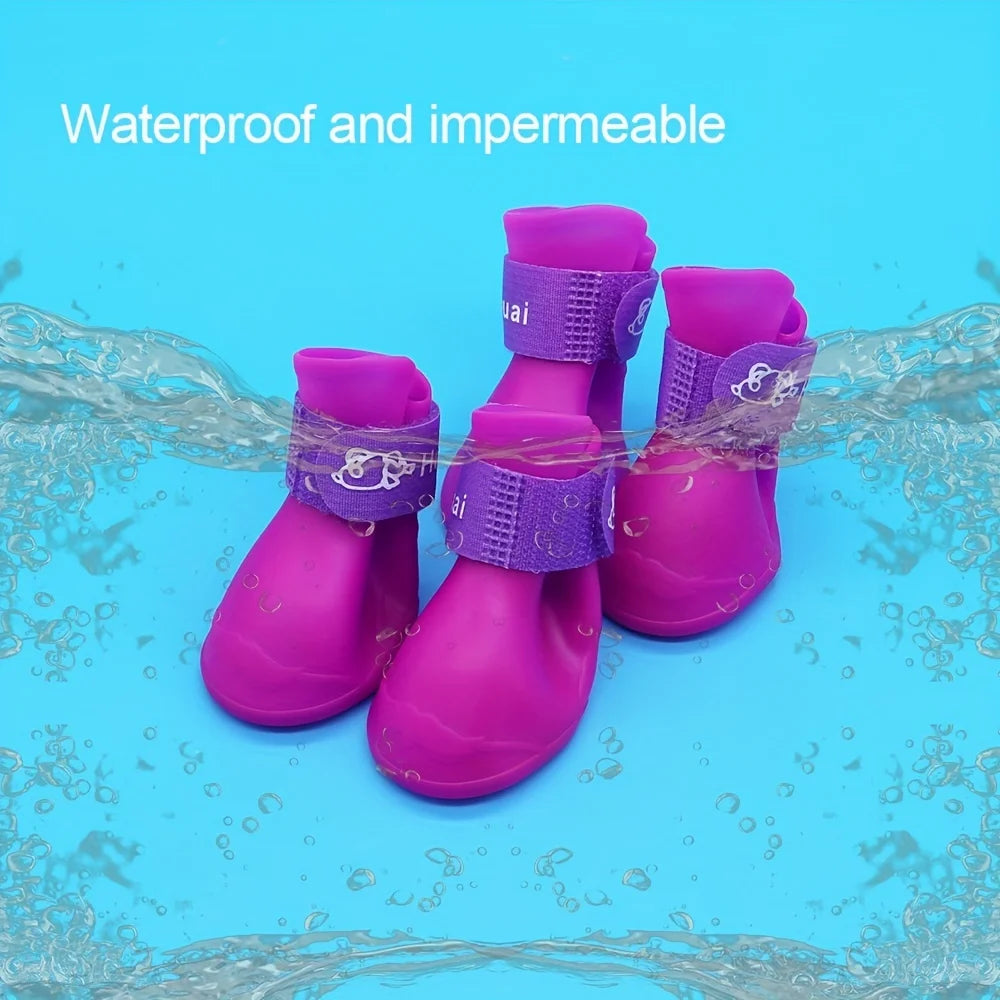 Pet Shoes Cute Pet Dog Shoes Rainproof Puppy Boots Anti-Slip Dog Shoes