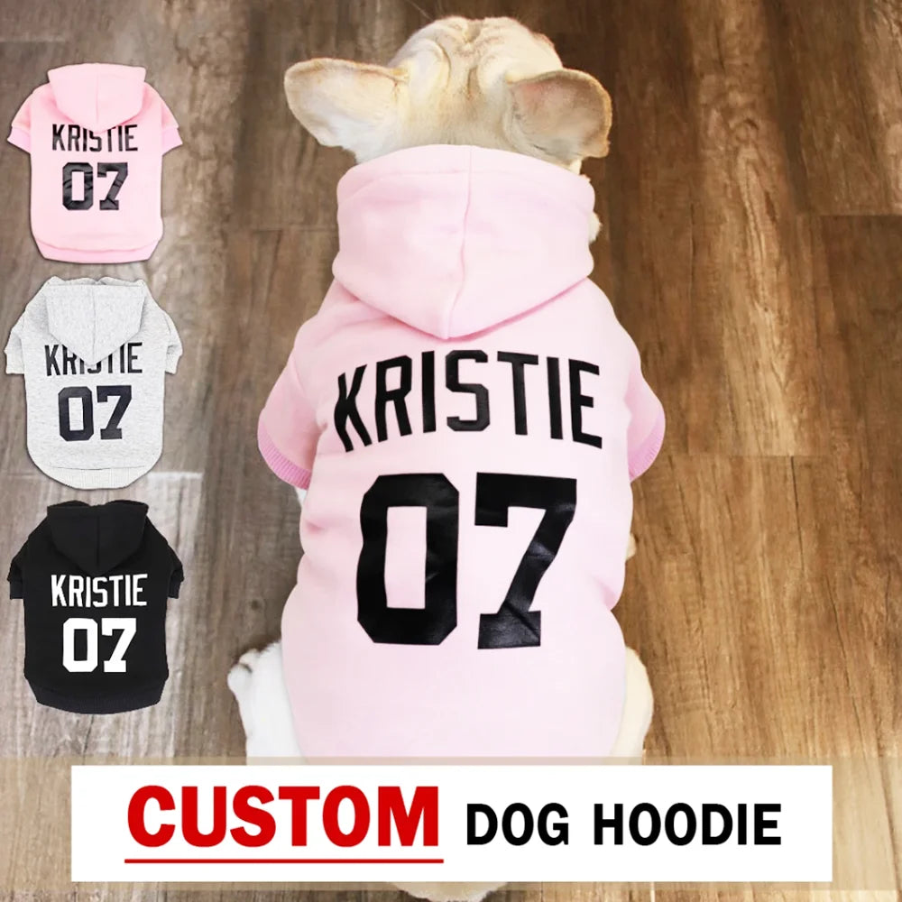 Custom Pet Dog Clothes, Puppy Hoodies, Warm Coat for Large Dogs, Jacket, Sweater, French Bulldog Clothing, Autumn, Winter