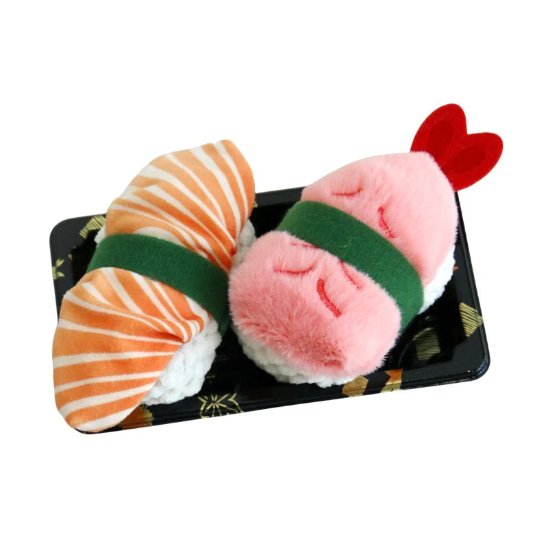 Sushi Cat Toys Catnip Crinkle Sound Cat Chew Bite Toys Kitty Kicker Exercise Toy Pet Supplies