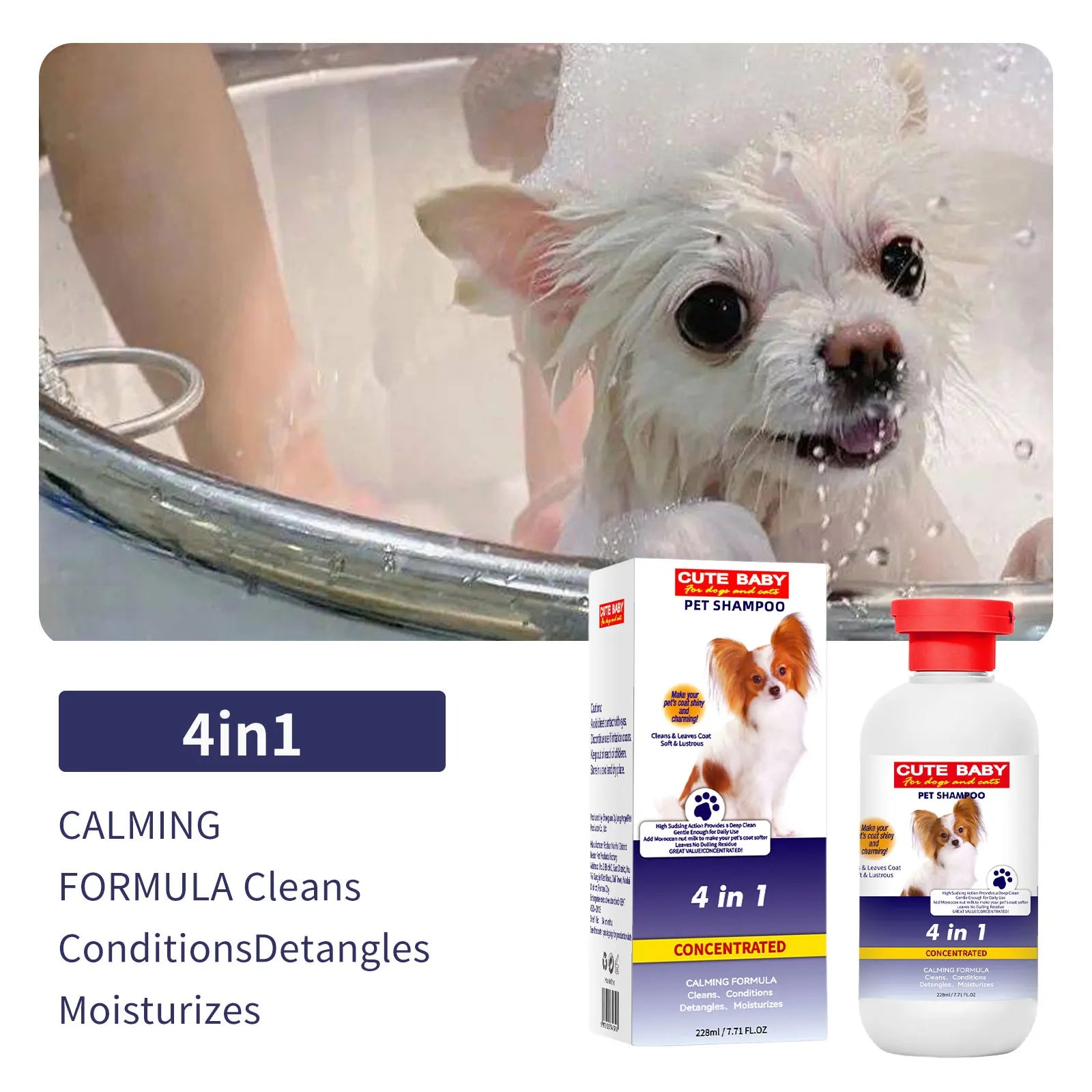 228ml PET Cleaning High Quality Safe Pet Dog Shampoo Body Wash Tender Skin Odor Removing Cleansing Petcleaning for Dogs Cats