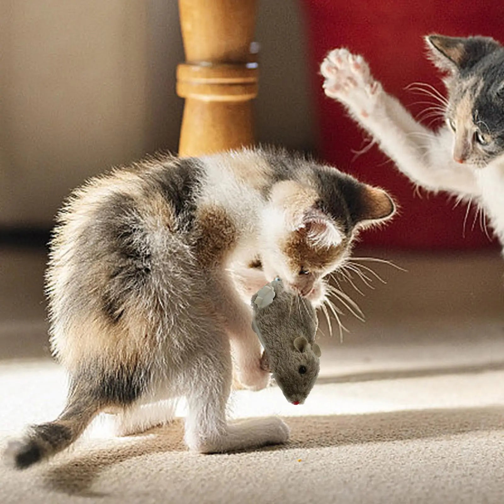 Cat Mice Toys Wind Up Mouse Cat Moving Plush Interactive clockwork Toys Chasing Quick Move Toys Interesting Supplies For Kitten